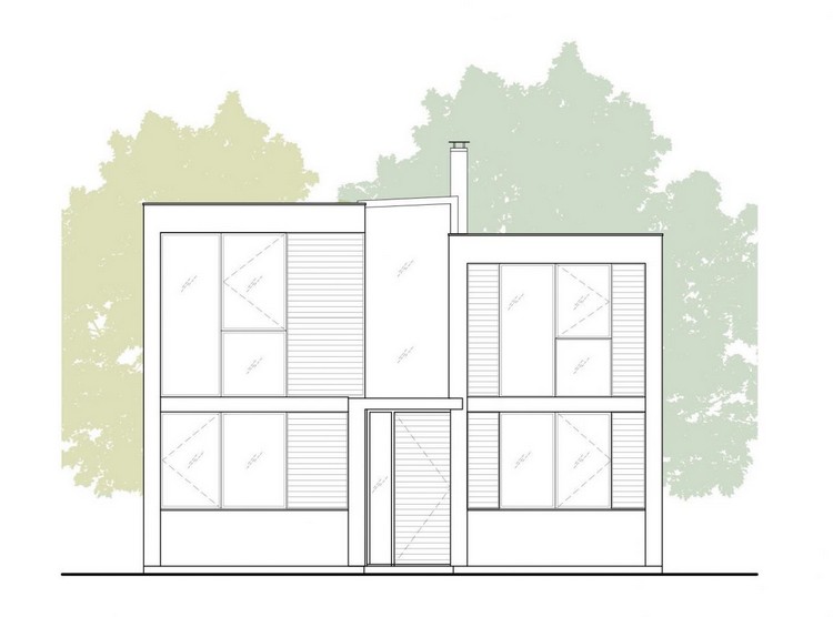 modernt hus-fasad-enfamiljshus-arkitektur-höjd-entré