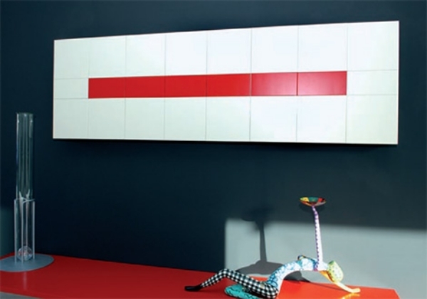 modern radiator projectclima vägg vit röd