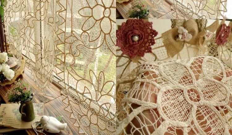 virkade gardiner-modern-romantisk-fönster-spets-dekoration-transparent-blommönster