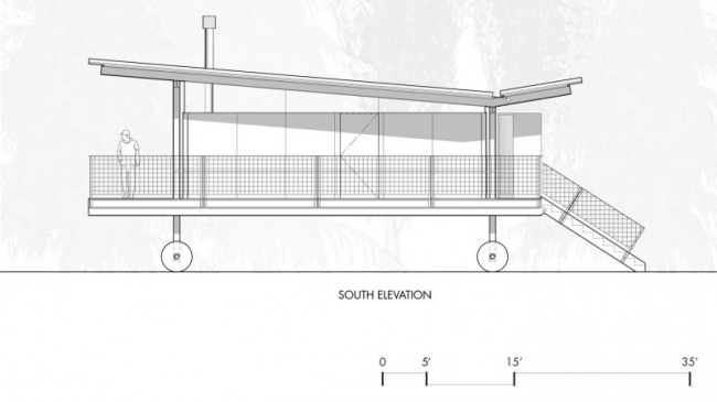 Moderna hyddor bungalows-vinklade takverandaer-panorama rullande hyddor
