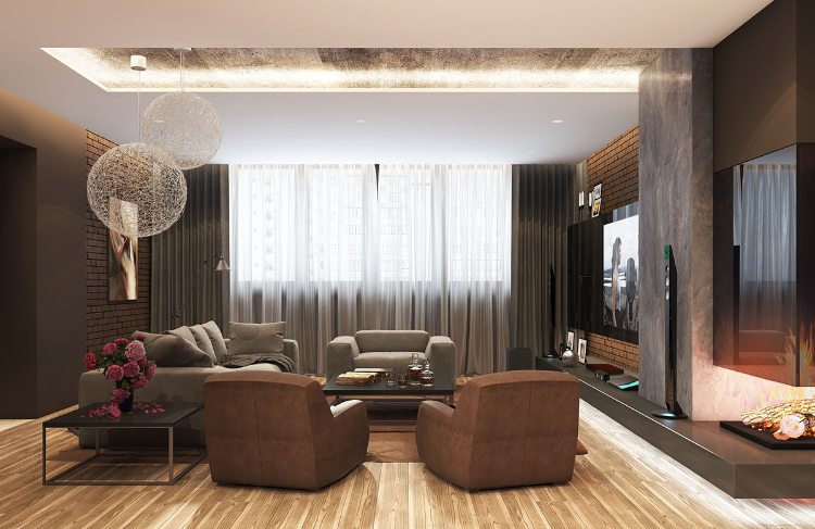 modern-indirekt-tak-belysning-idéer-atmosfär-vardagsrum-design-brun-konsistens