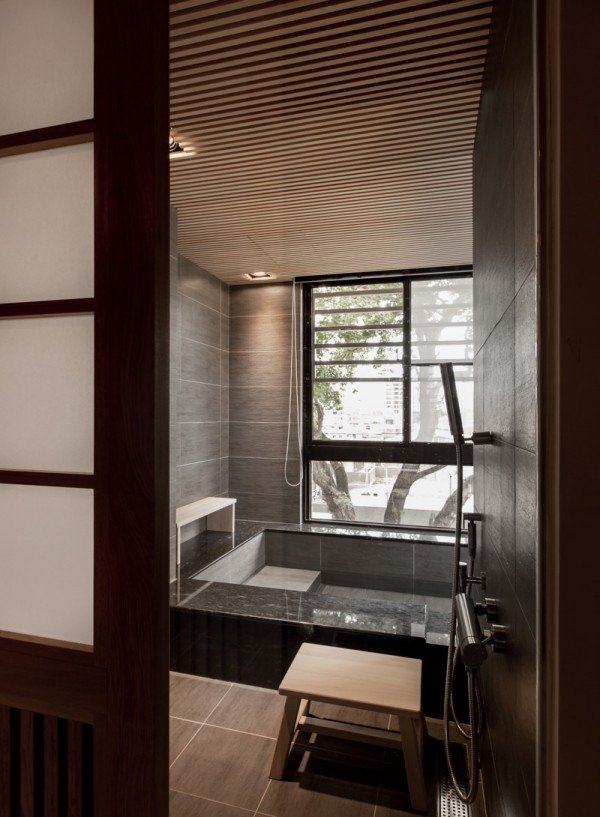 badrum lägenhet modern japansk minimalism rustika möbler design dekoration element