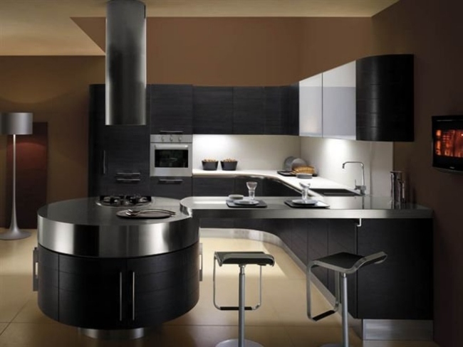 svarta köksskåp modernt stålkök av mito