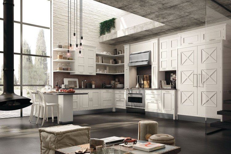 modern-kök-lantlig stil-modulär-l-form