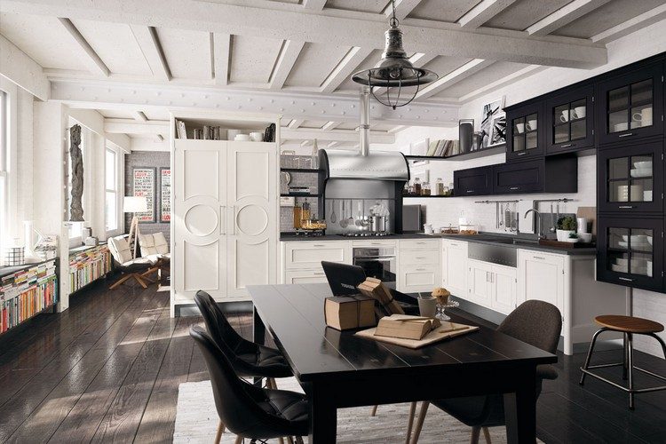 modernt-kök-lantlig-stil-svart-vitt