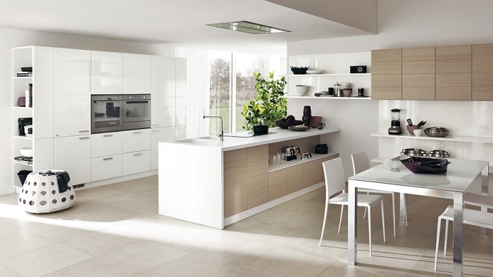 modernt-kök-öppet-design-kök-skåp-blank-optik-funktionalitet