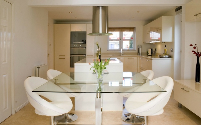 kök glasbord vit modern elegant design