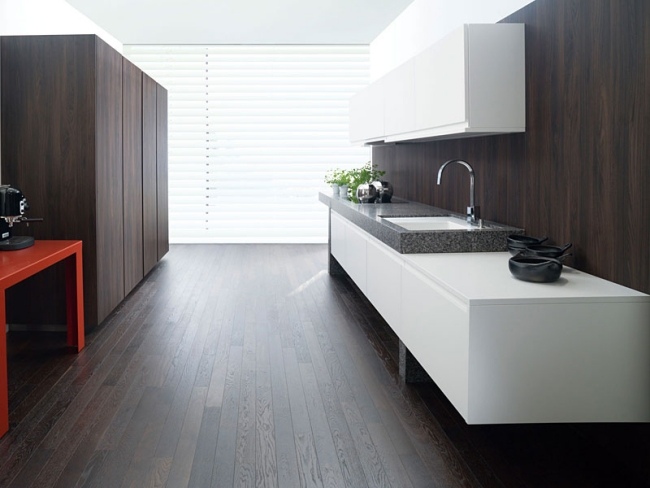 Moderna köksmöbler förvaringsskåp trä vita överskåp