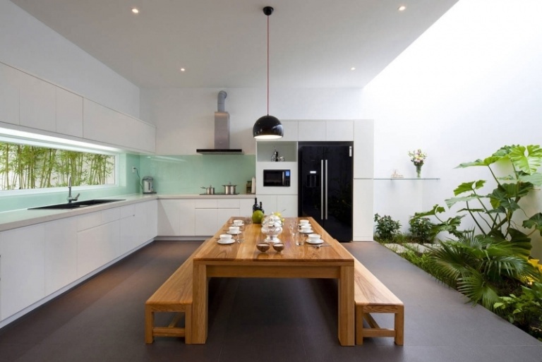 modernt kök planerar vinterträdgård matplats idéer