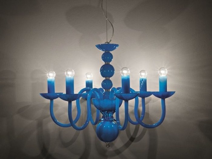 Blauer-Design-Ljuskrona-Italiensk-evoque-Glas-Italamp-Style-Office