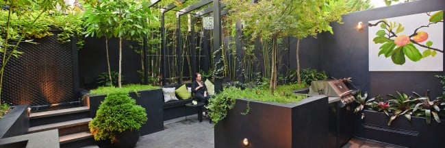 modern terrass innergård trädgård arkitektur grillplats