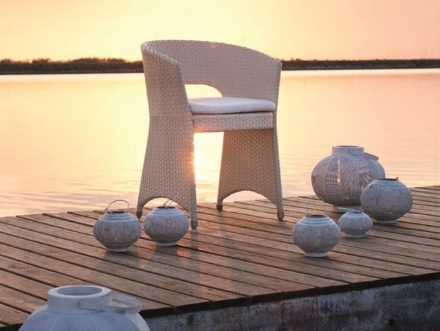 lounge utemöbler polyrattan vit guru fåtölj