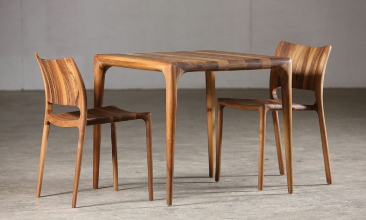 massivt trä matsalsmöbler latus-original-form-fyrkantiga stolar