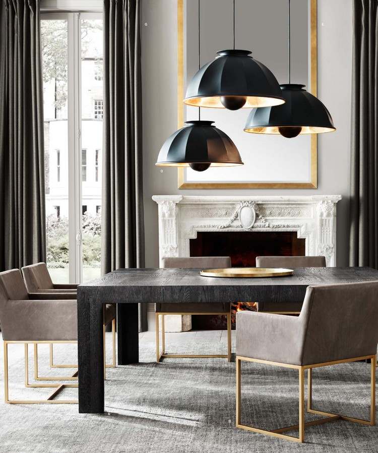 moderna möbler idéer detaljer mässing matsal stolar