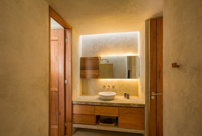 moderna möbler rustik interiör badrum idé fåfänga spegel