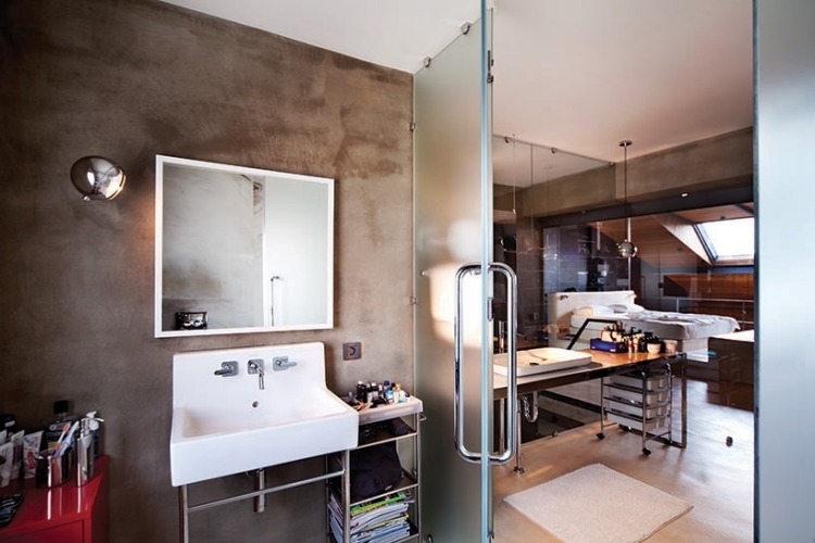 badrumsdesign-industriell-stil-vägg-färg-betong-look