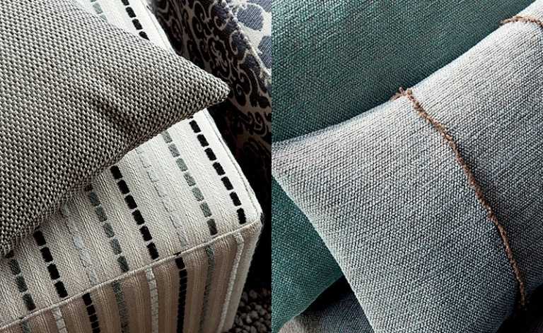 Moderna klädselstyg-gardiner-möbler-kuddar-pastellfärgade-mintgrön-grå-melange