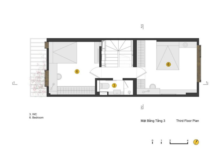 Modernt-rum-avdelare-radhus-plan-tredje-övre våningen-sovrum