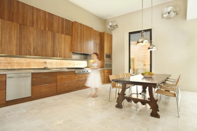 Design trä-kök-kolonial stil möbler hängande lampor Modernt hus-massivt matbord