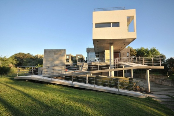 modern arkitektur stad villa betong hus entré