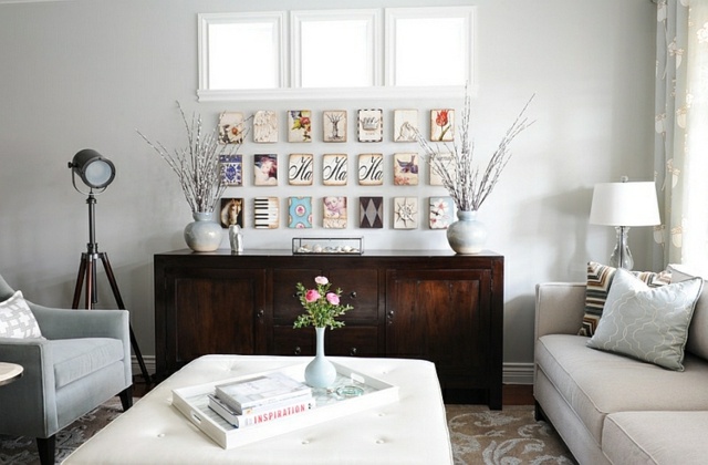 Vardagsrum hem idéer golvlampa metall tillverkad vit soffa