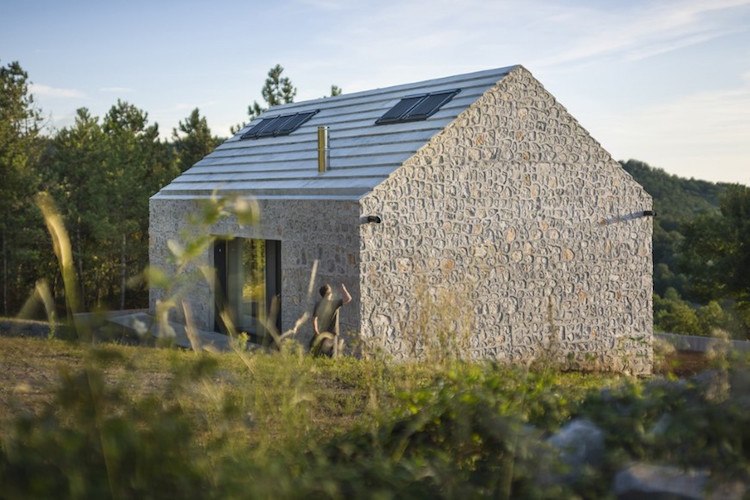 modern sten fasad minimalistiskt hus gammal byggnadstradition