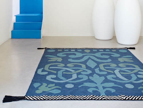 moderna mattor från gan mattor blue kelim collection