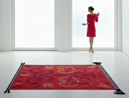 moderna mattor från gan mattor dubbelsidig röd