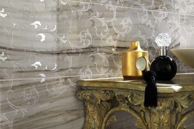 Italienska lyxkakel-skimrande guldeffekt striano elegant samling
