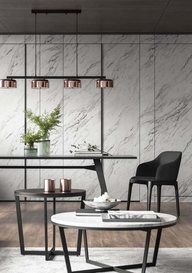modern väggdesign vägg accent marmor look