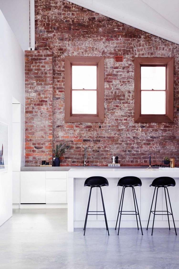 Tegelväggskök accent modern väggdesign