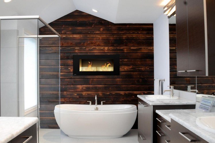 modern väggdesign rustik touch badrum accent vägg