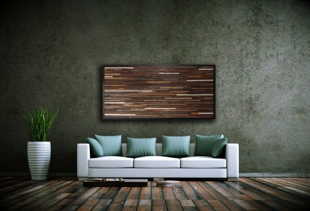 återvinna dekoration-idéer trä-återvinna väggkonst modern
