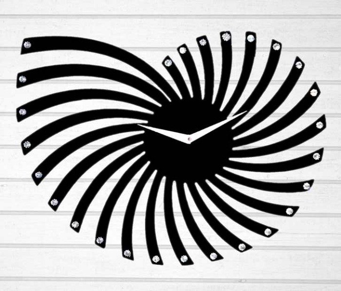Zeeshaan-Dimante-spiral-väggklocka-svart-vit