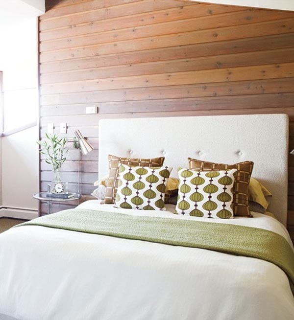 sänggavel sovrum idéer för beklädnad trä