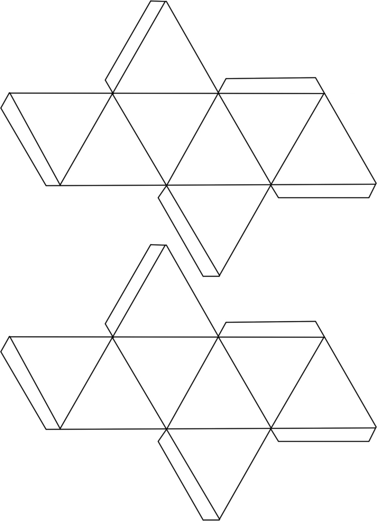 juldekoration-gör-det-själv-pyssel-modern-papper-ihålig-kropp-mall-oktahedron-trianglar-vik
