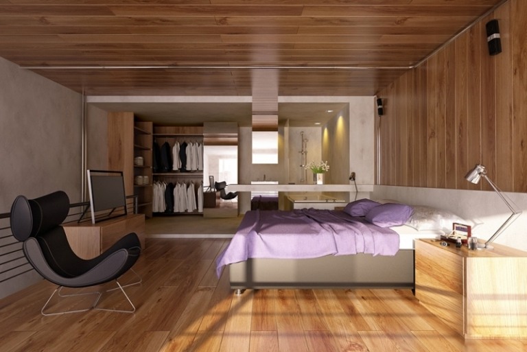 moderna-levande-idéer-sovrum-design-natursten-vägg-trä utseende