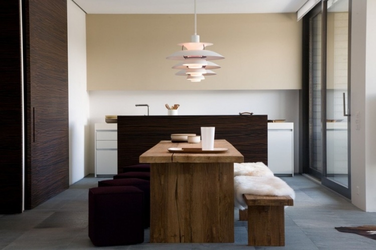 modern lägenhet möbler-matplats-massivt trä-matbord
