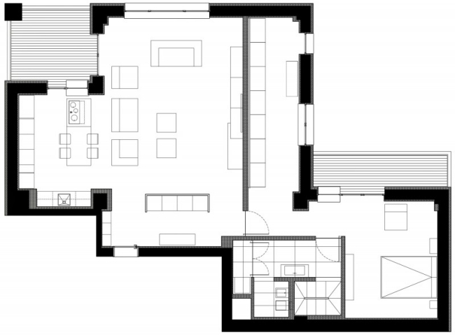 arkitektonisk plan modern lägenhet från studio 1408