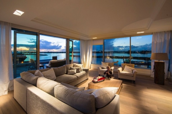 modern lägenhet med skybox design panoramautsikt