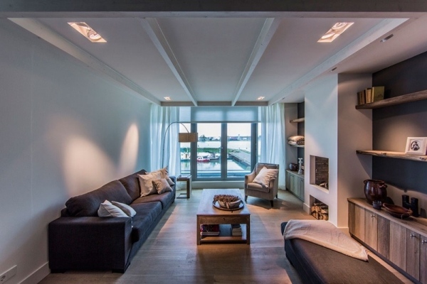 modern lägenhet med skybox design neutrala färger
