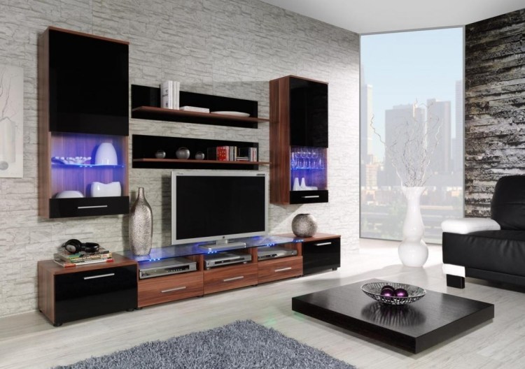 modern-vägg enhet-led-trä-svart-högglans-låda-fönster-soffbord-platt