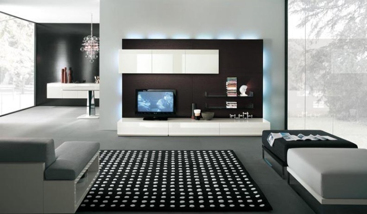 modern-levande-vägg-led-vit-högglans-vägg-färg-mörk-kontrast-vardagsrum