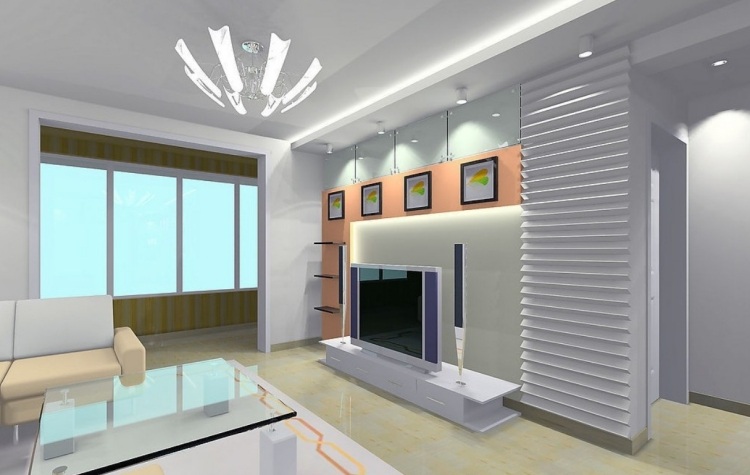 modernt-levande-vägg-led-vardagsrum-vitt-ljus-pastellfärgat-glas-topp-soffbord