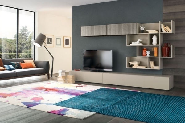 Italiensk design-TV-möbel-väggsystem-vardagsrum-öppna fack-hyllor