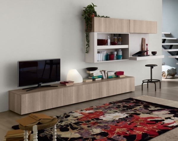 Designer förvaring vägg-skrivbord-bokhylla-hemmakontor-vardagsrum-TV-möbler-klaff dörr-korg