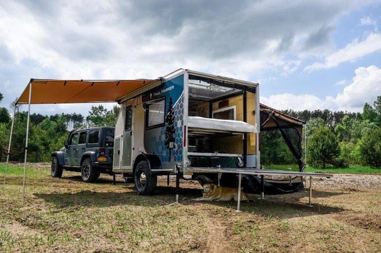 modern campingvagn kompakt husvagn godstransport transportör sequoia trail markör tillbehör