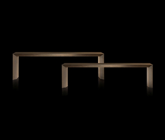 K-Table Design akacia-kastanjeträ bänkskiva i ekmyr massivt trä