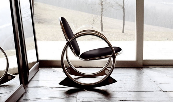 Relax stol modern ryggstöd design gungande ben runda