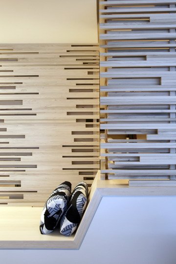 Lägenhet interiör design avantgarde trä dekoration